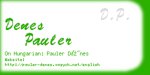 denes pauler business card